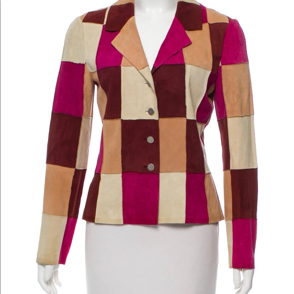 CHANEL Suede Patchwork fitted Blazer